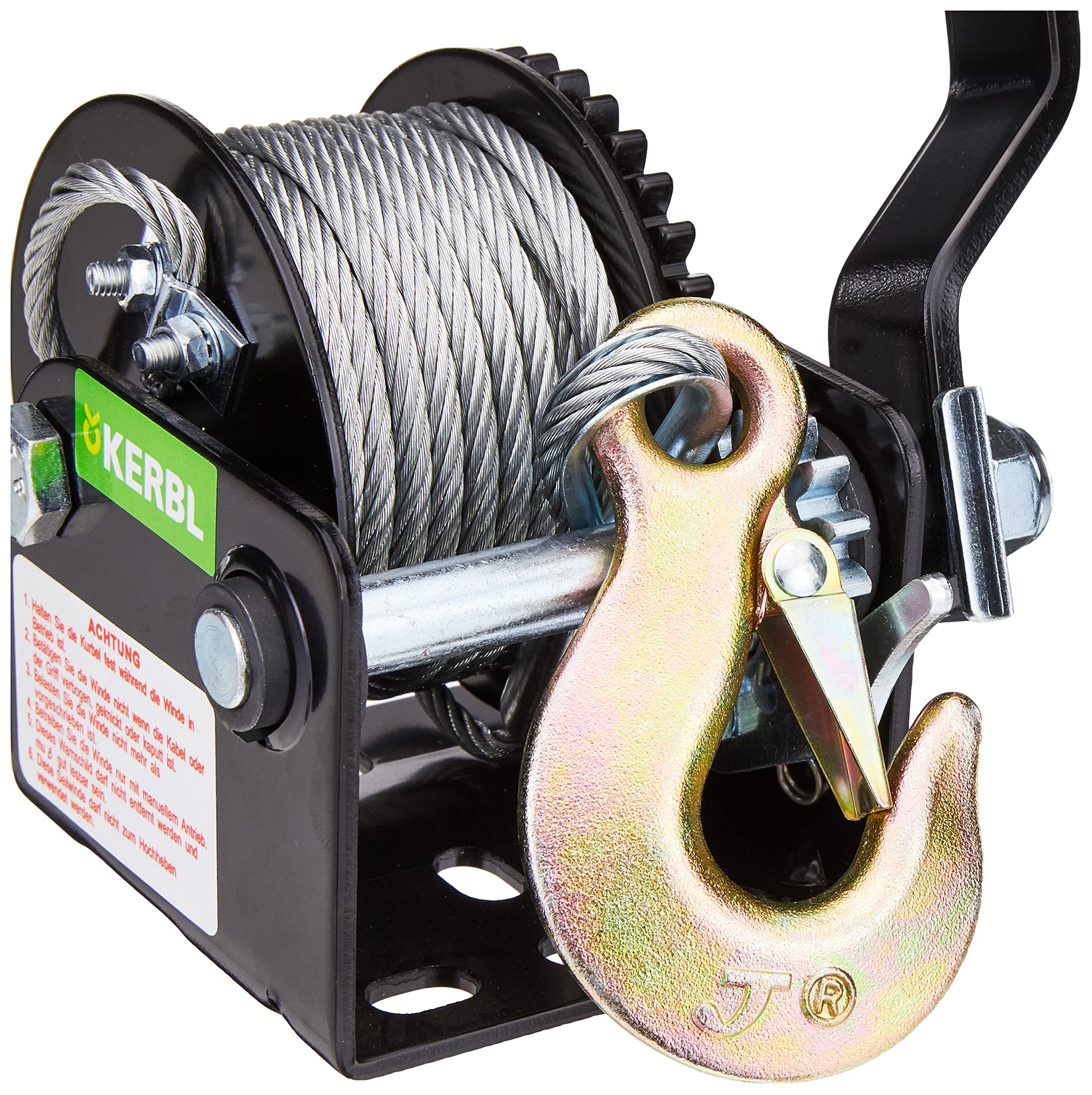 Kerbl Hand Winch Handseilwinde Stahlseil mit Bremse