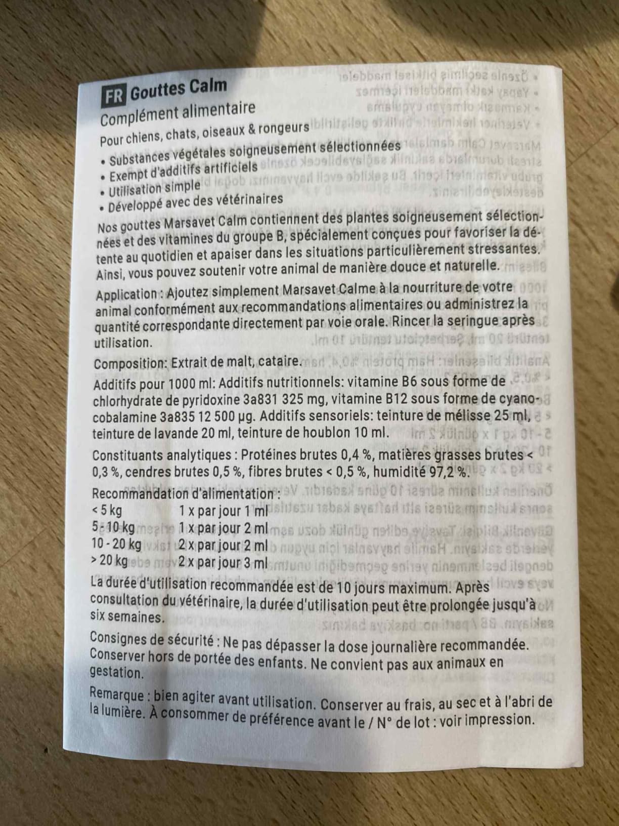 Marsavet Calm Tropfen 100 ml Beruhigung Hund Katze Lavendel