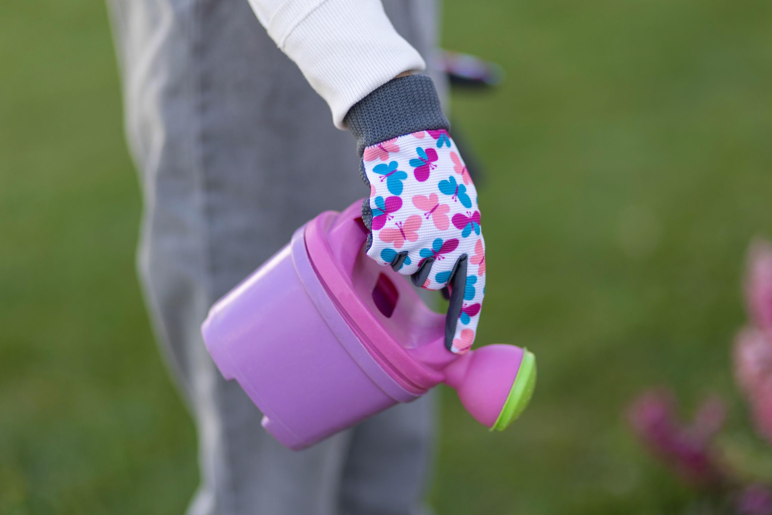 KERBL works Joy Kinderhandschuh 6-8 Jahre Schmetterlinge Garten