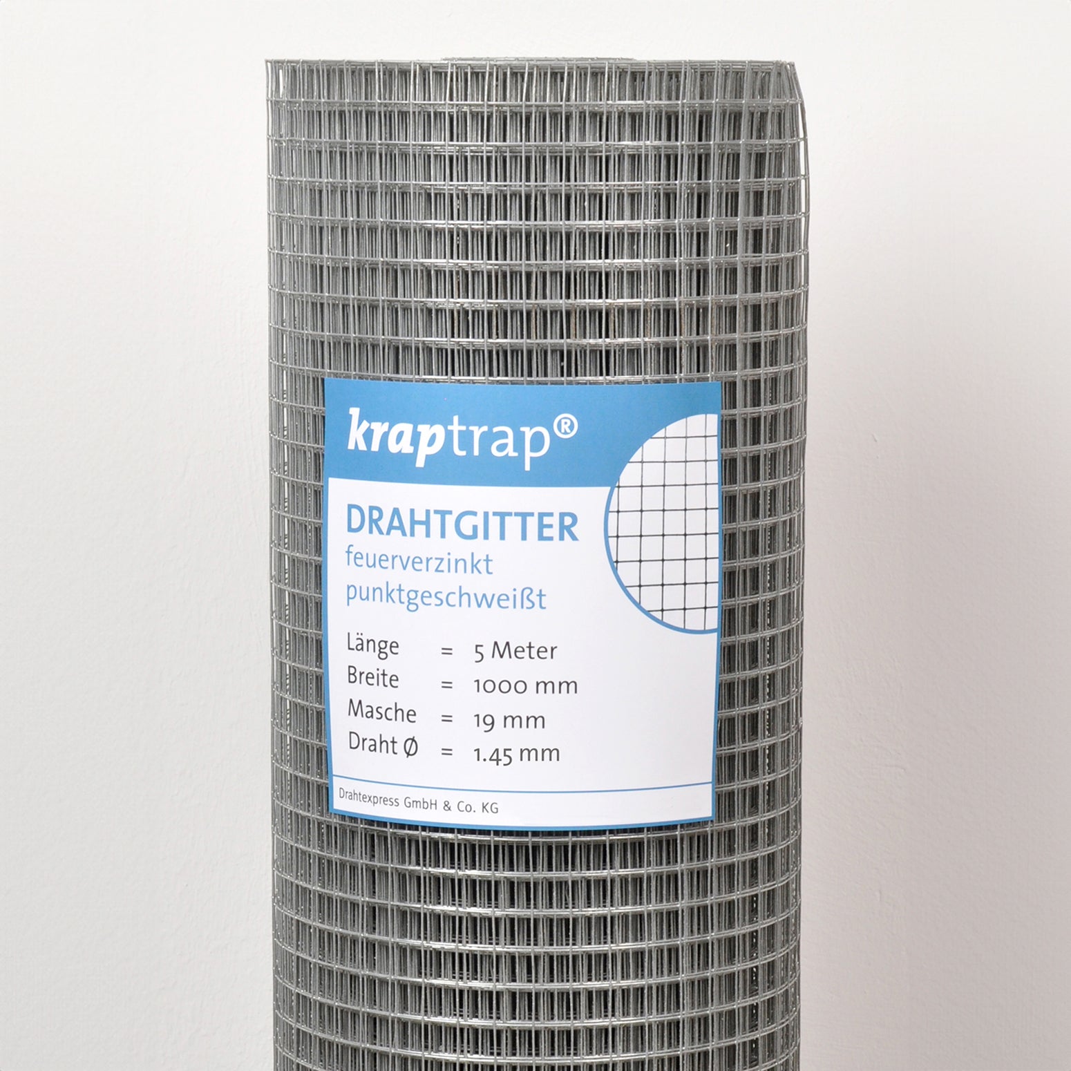 Drahtexpress Volierendraht Drahtgitter 19x19mm 1,45mm 20m