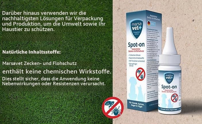 Marsavet Spot-on Zecken- Flohschutz Hund Katze natürlich 50 ml