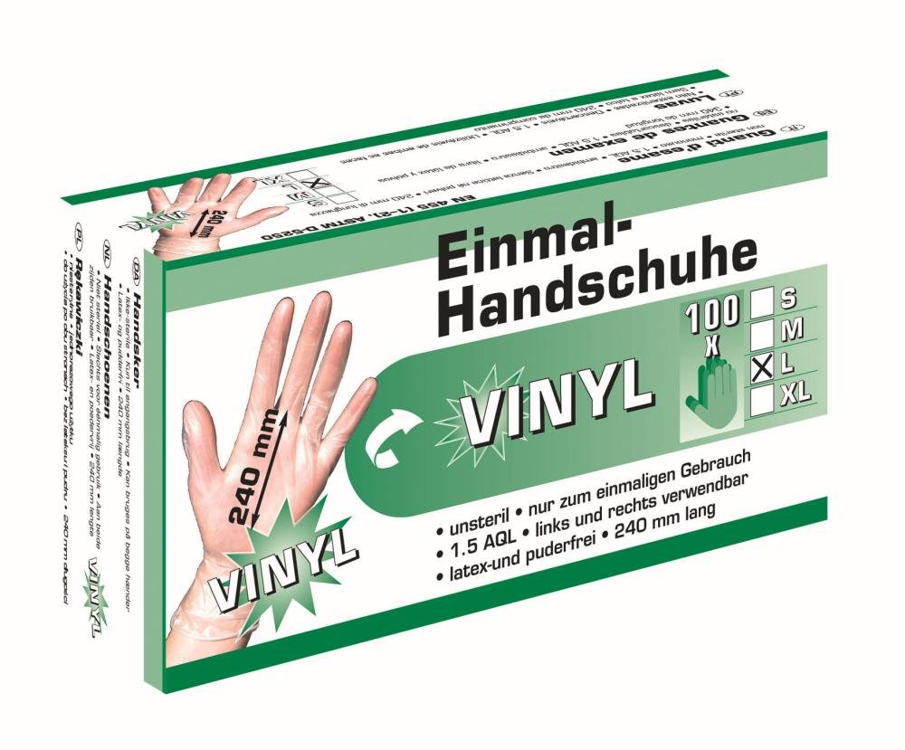 KERBL works 22895 Vinylhandschuhe M 100 Stück latexfrei