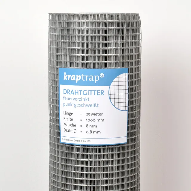 KrapTrap Volierendraht Drahtgitter 8x8 mm 25m Mäusegitter