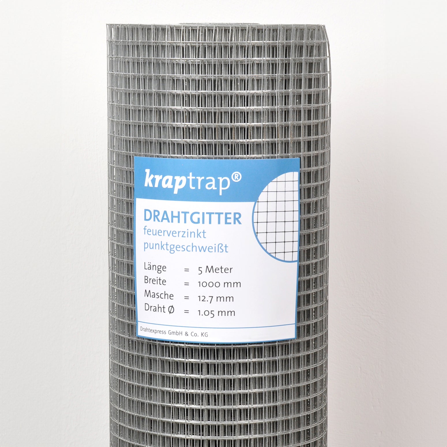 Drahtexpress Volierendraht 12,7x12,7mm Drahtgitter 25m feuerverzinkt