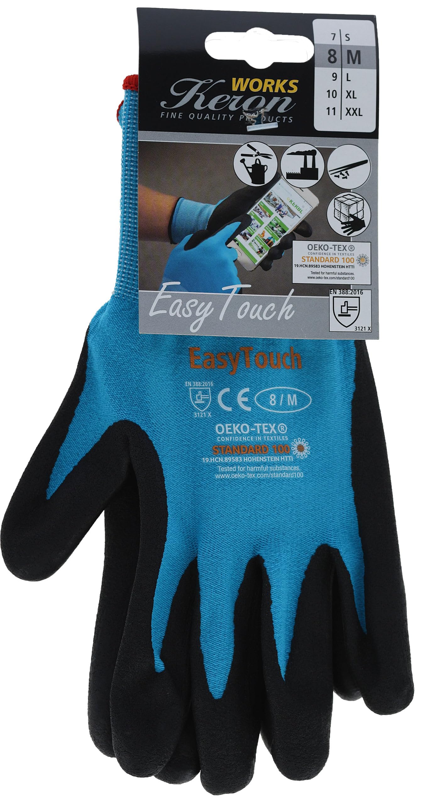 KERBL Easytouch Touchscreen-Handschuh Blau 9/L