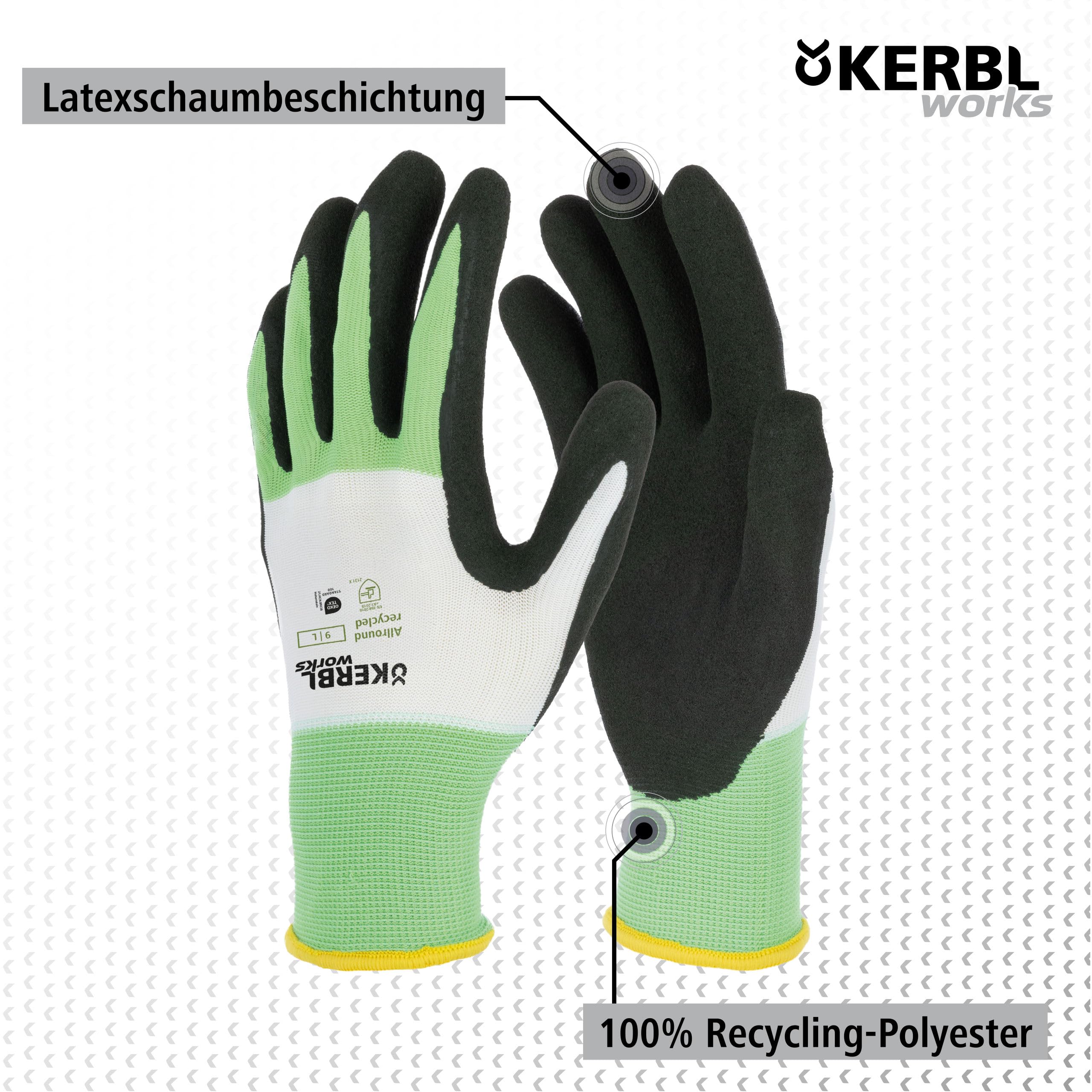 KERBL works Allround Recycled Arbeitshandschuh 8/M