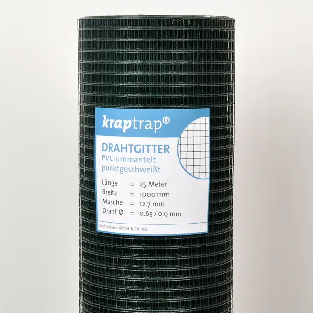 Drahtexpress Volierendraht 12,7x12,7 Drahtgitter grün 25m