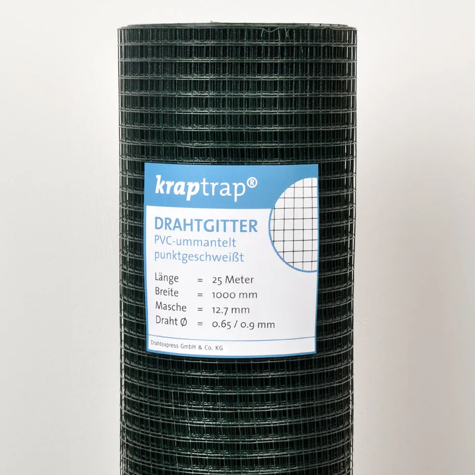 Drahtexpress Volierendraht 12,7x12,7 Drahtgitter grün 25m