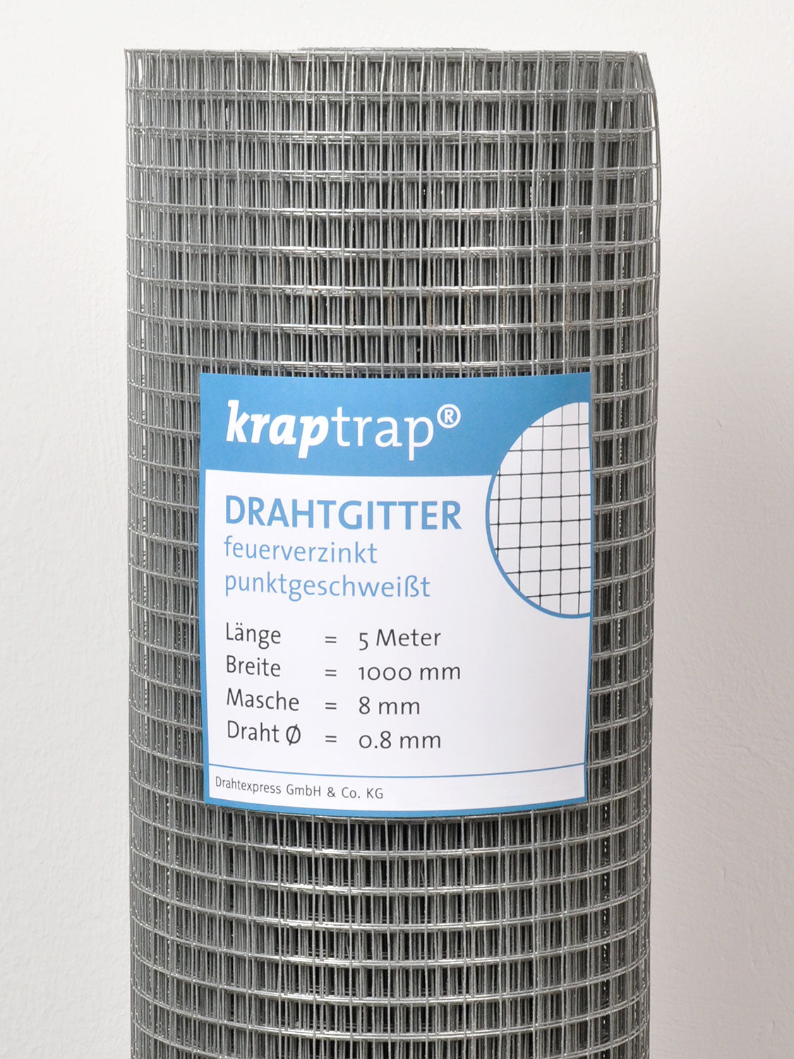 KrapTrap Volierendraht Drahtgitter 8x8 mm 25m Mäusegitter