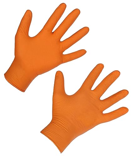 KERBL works X-Grip Einmalhandschuhe Orange 50 Stück Nitril