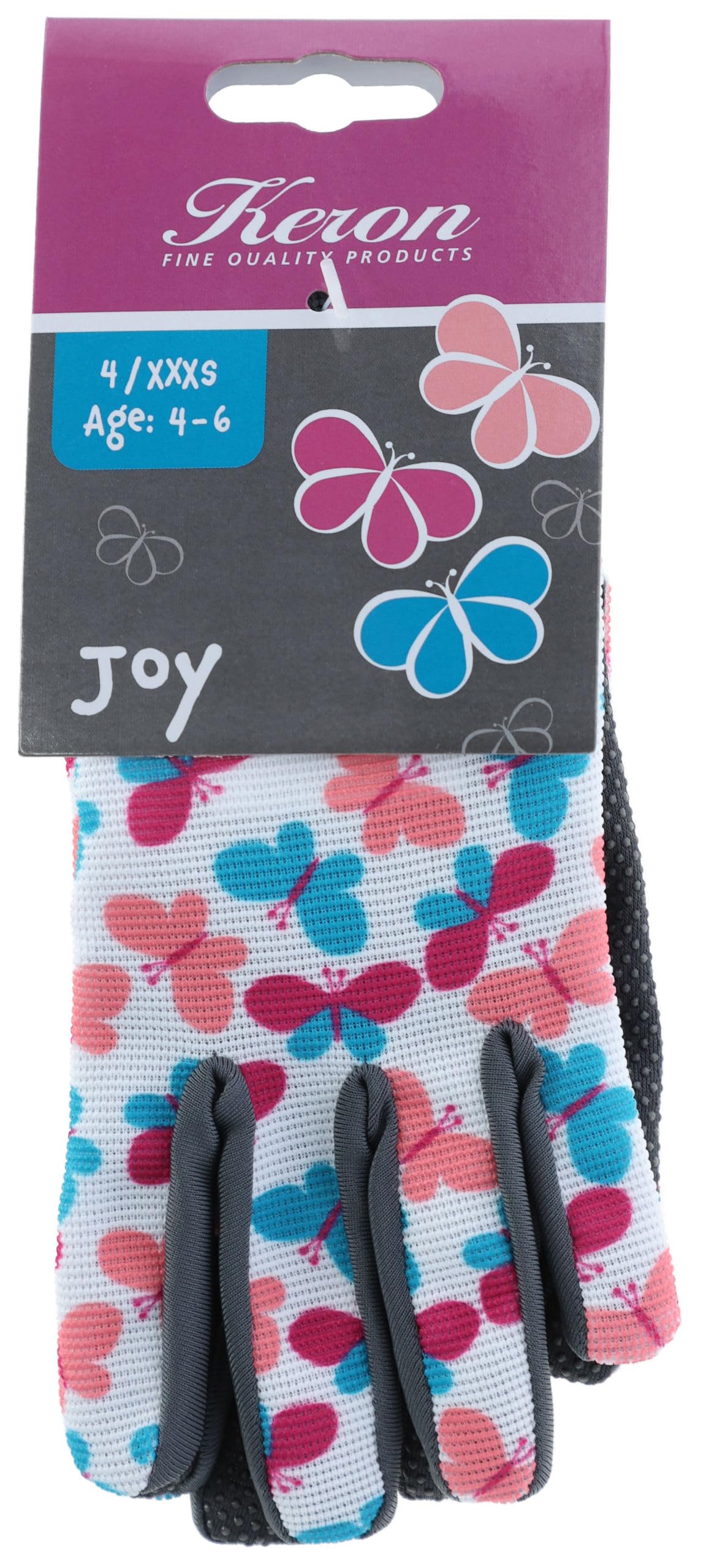 KERBL works Joy Kinderhandschuh 6-8 Jahre Schmetterlinge Garten
