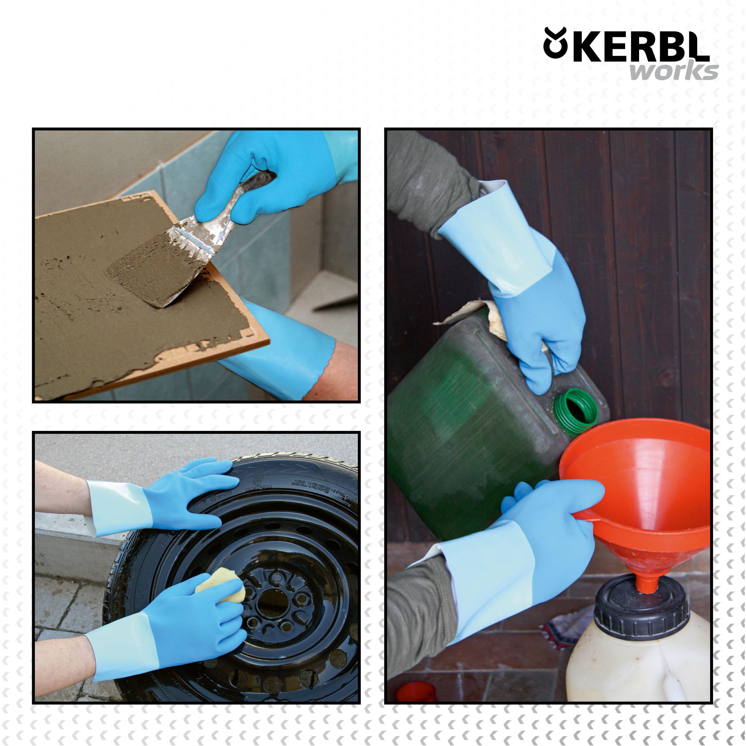 KERBL Fletex 297257 Fliesenlegerhandschuh Blau Gr.9