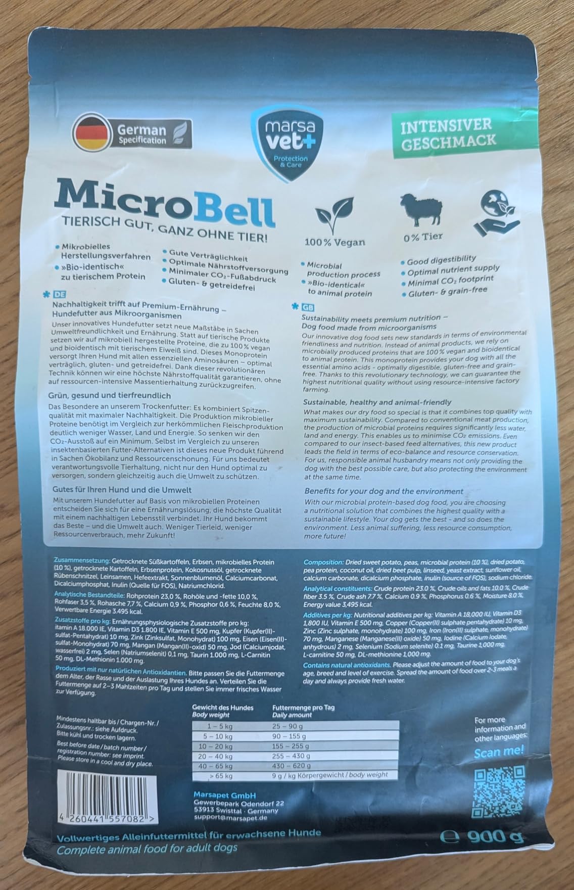 Marsavet MicroBell veganes Hundefutter 4 kg hypoallergen