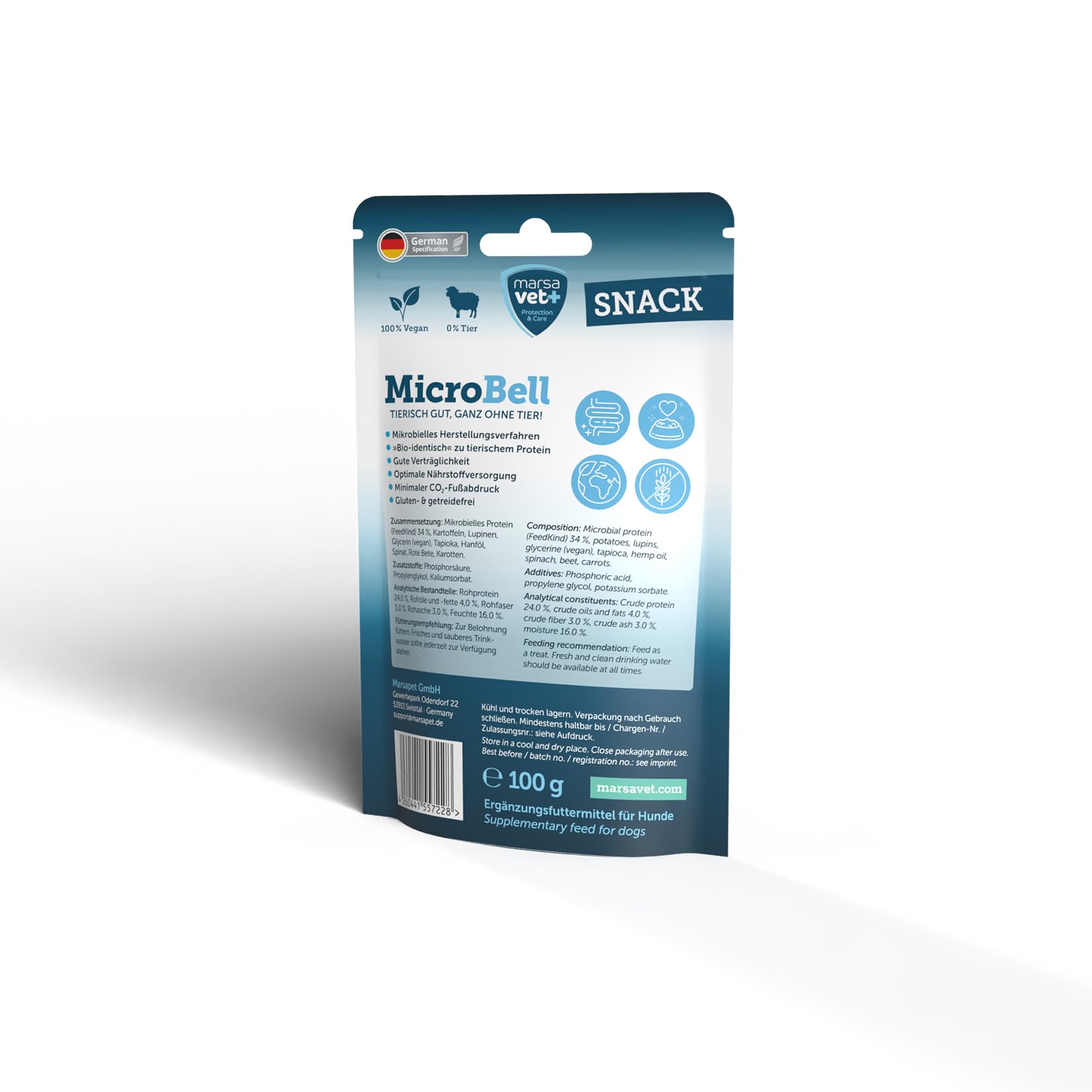 Marsavet MicroBell Snack 100 g vegan hypoallergen getreidefrei