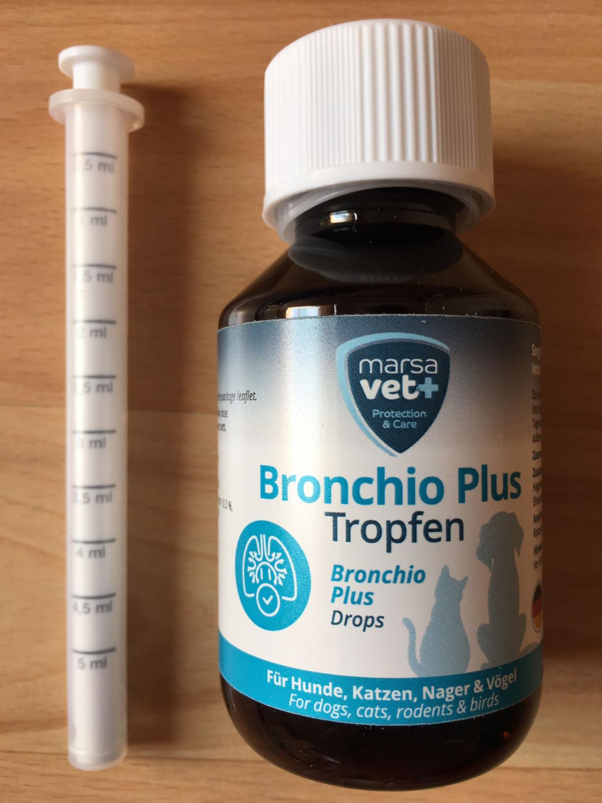 Marsavet Tropfen Bronchio Plus Atemwegs-Tropfen Hund Katze 100 ml