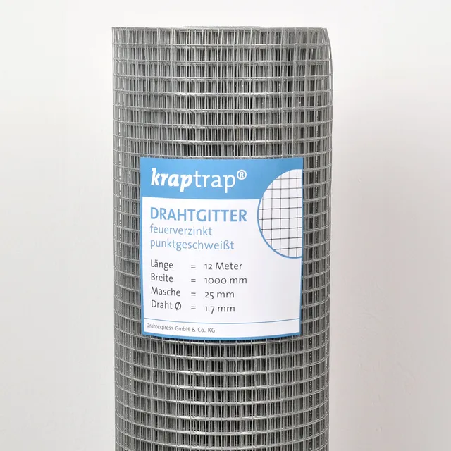 Drahtexpress Volierendraht 25x25 Drahtgitter 12m 1,7mm