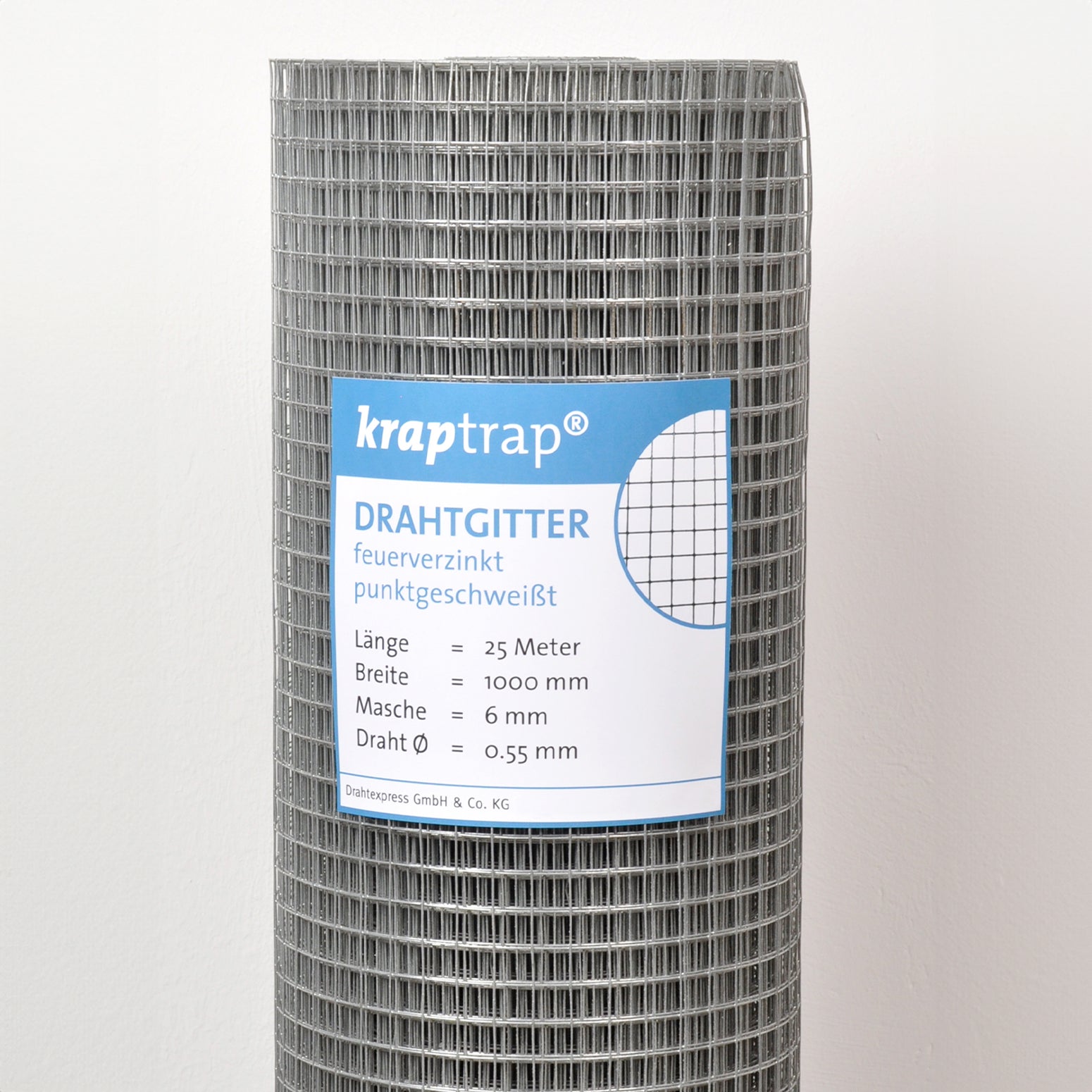 Drahtexpress Volierendraht 6x6 Drahtgitter 25m 0,55mm