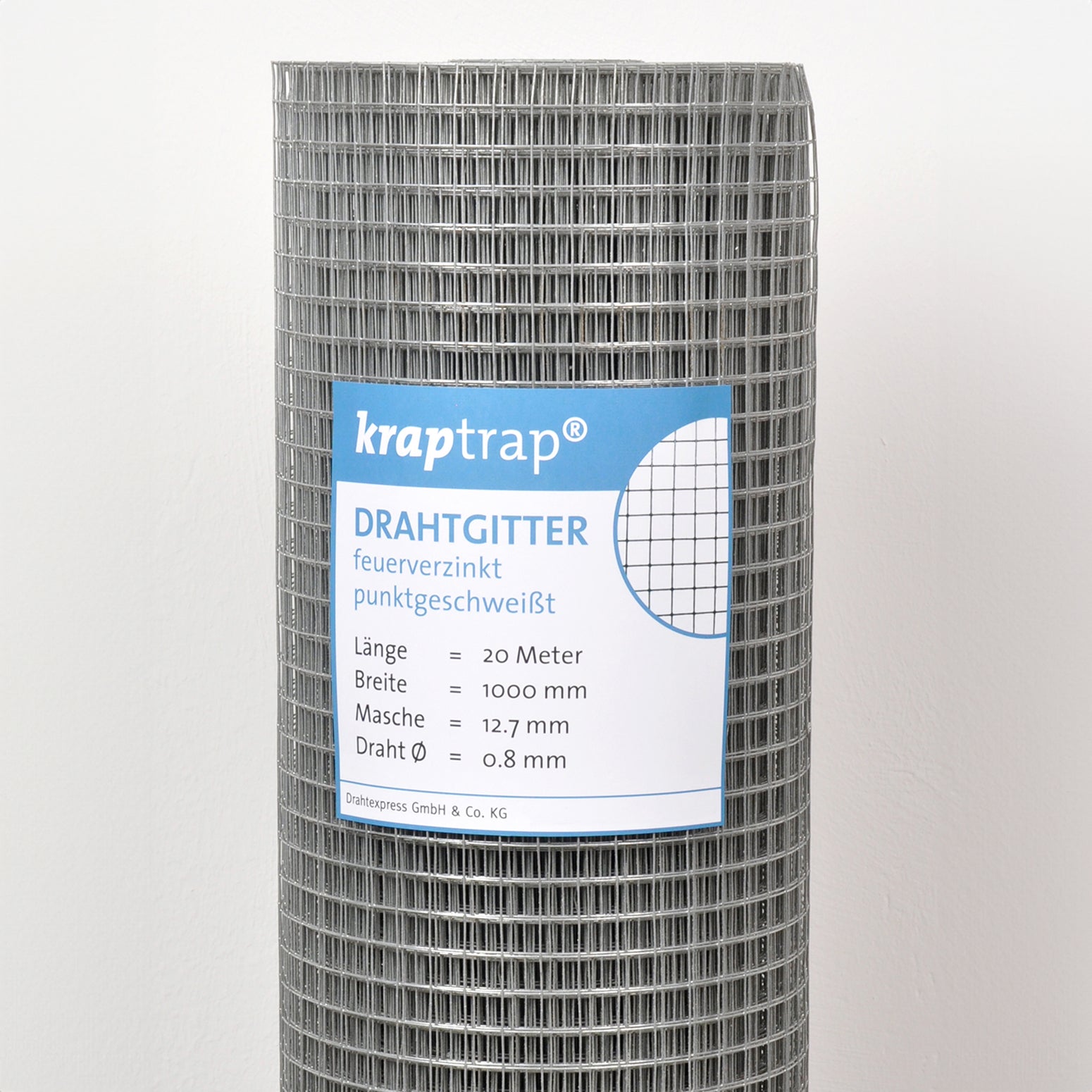 KrapTrap Volierendraht Drahtgitter 12x12 mm 20m Hasendraht