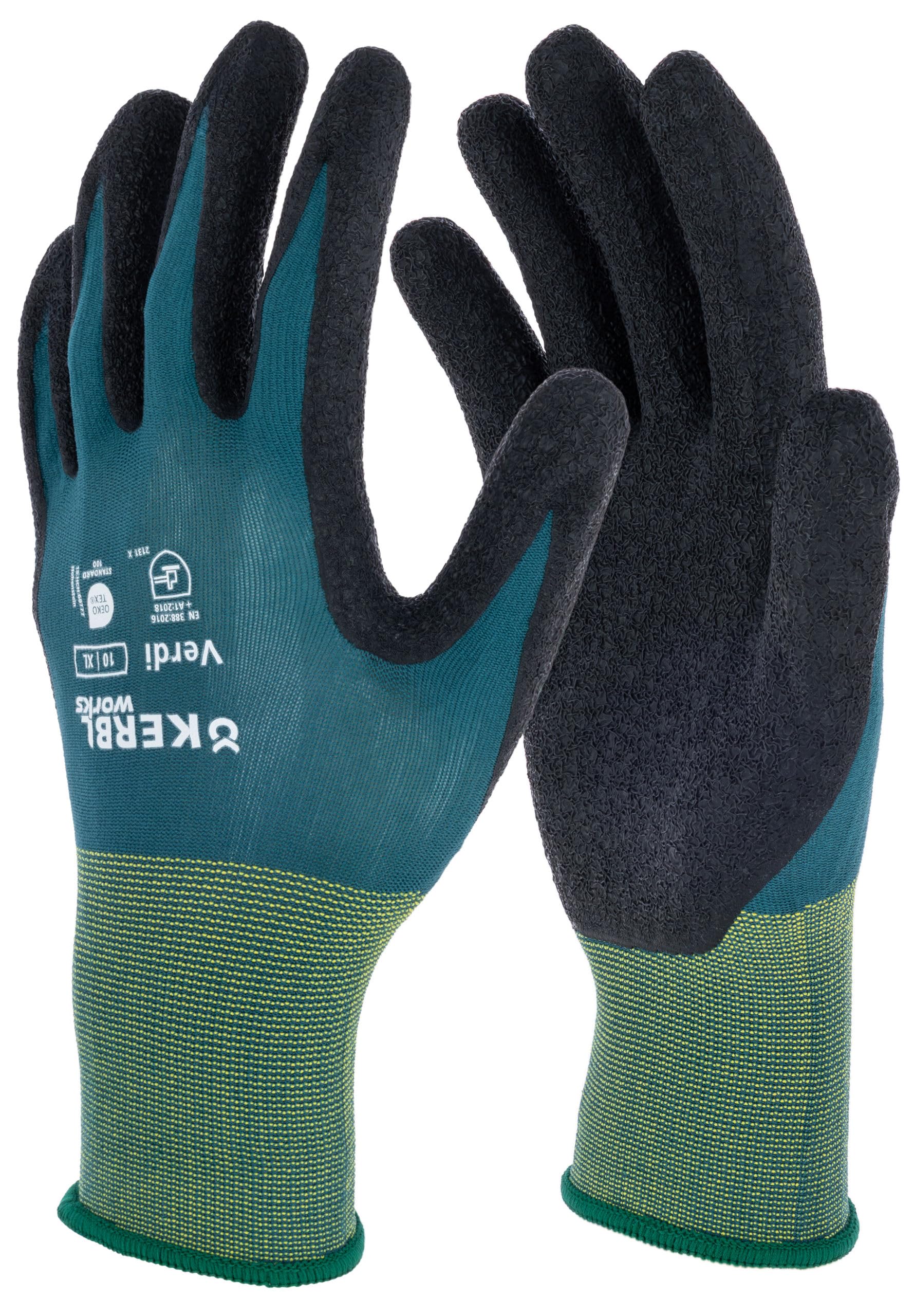 KERBL works Verdi Latexhandschuh Gr. 9/L Crinkle-Finish