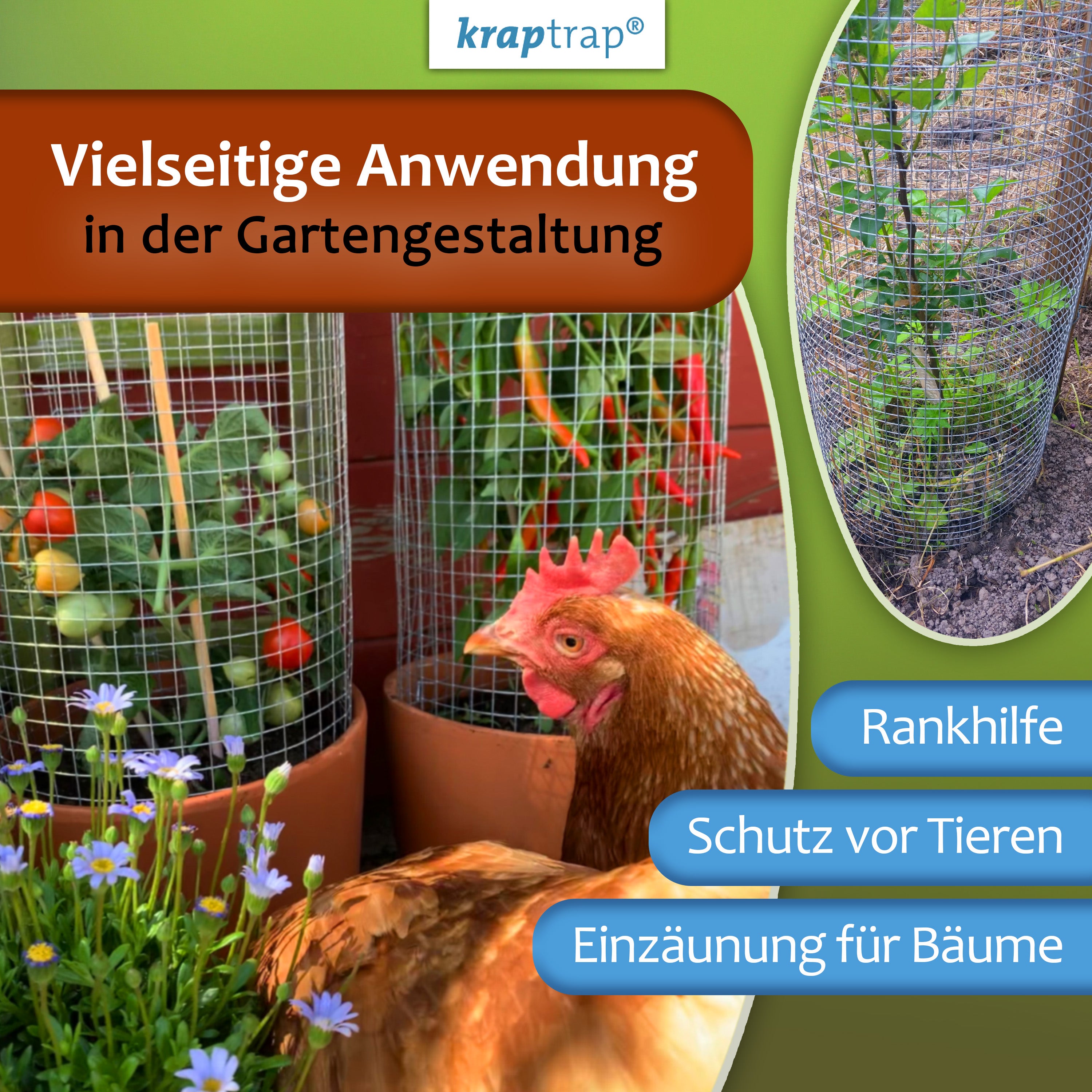 KrapTrap Volierendraht Drahtgitter 12x12 mm 20m Hasendraht