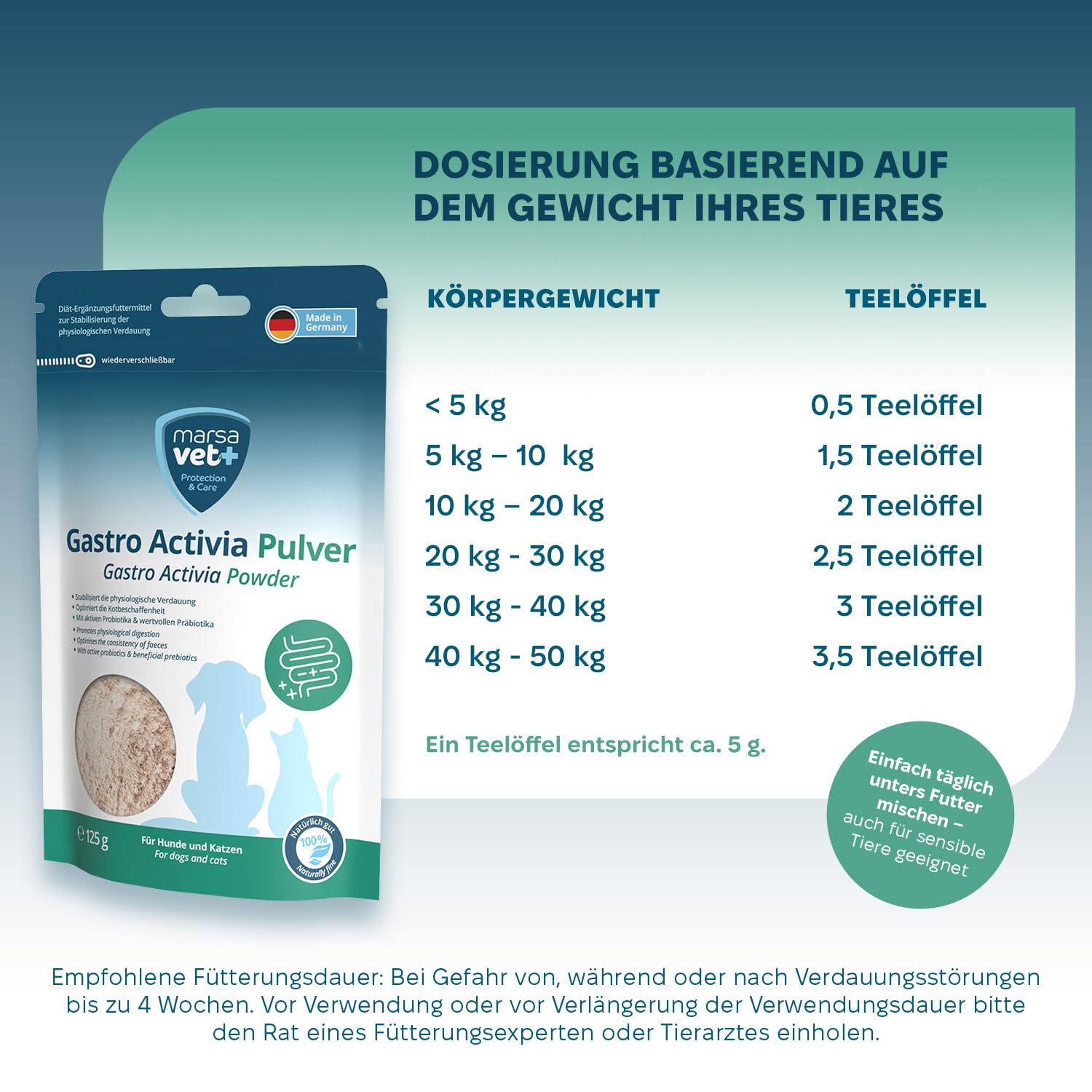 Marsavet Gastro Activia Pulver 125g Probiotika Verdauung