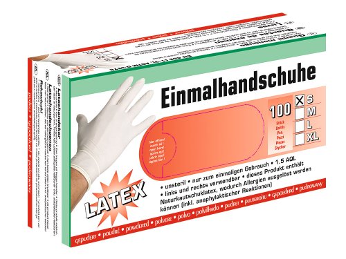 KERBL works Handschuhe Latex 100 Stk Größe M gepudert