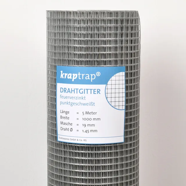 Drahtexpress Volierendraht Drahtgitter 19x19mm 1,45mm 20m