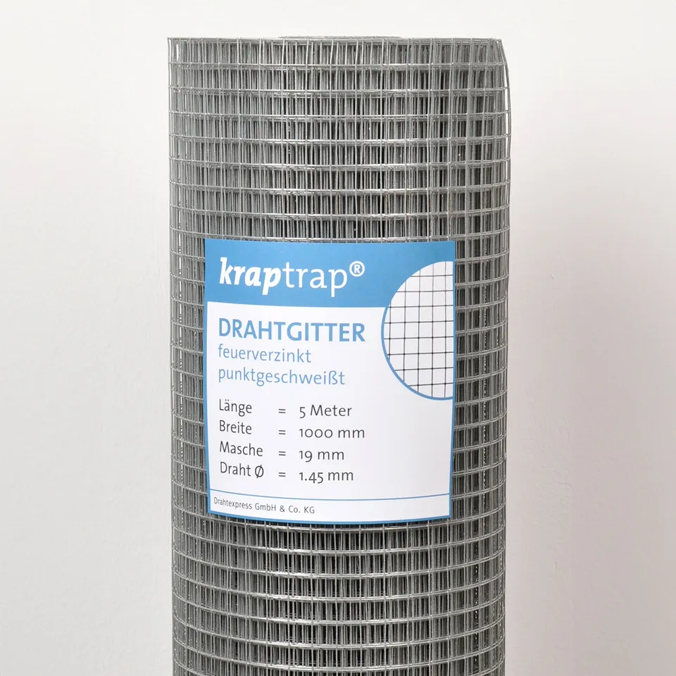 Drahtexpress Volierendraht Drahtgitter 19x19mm 1,45mm 20m
