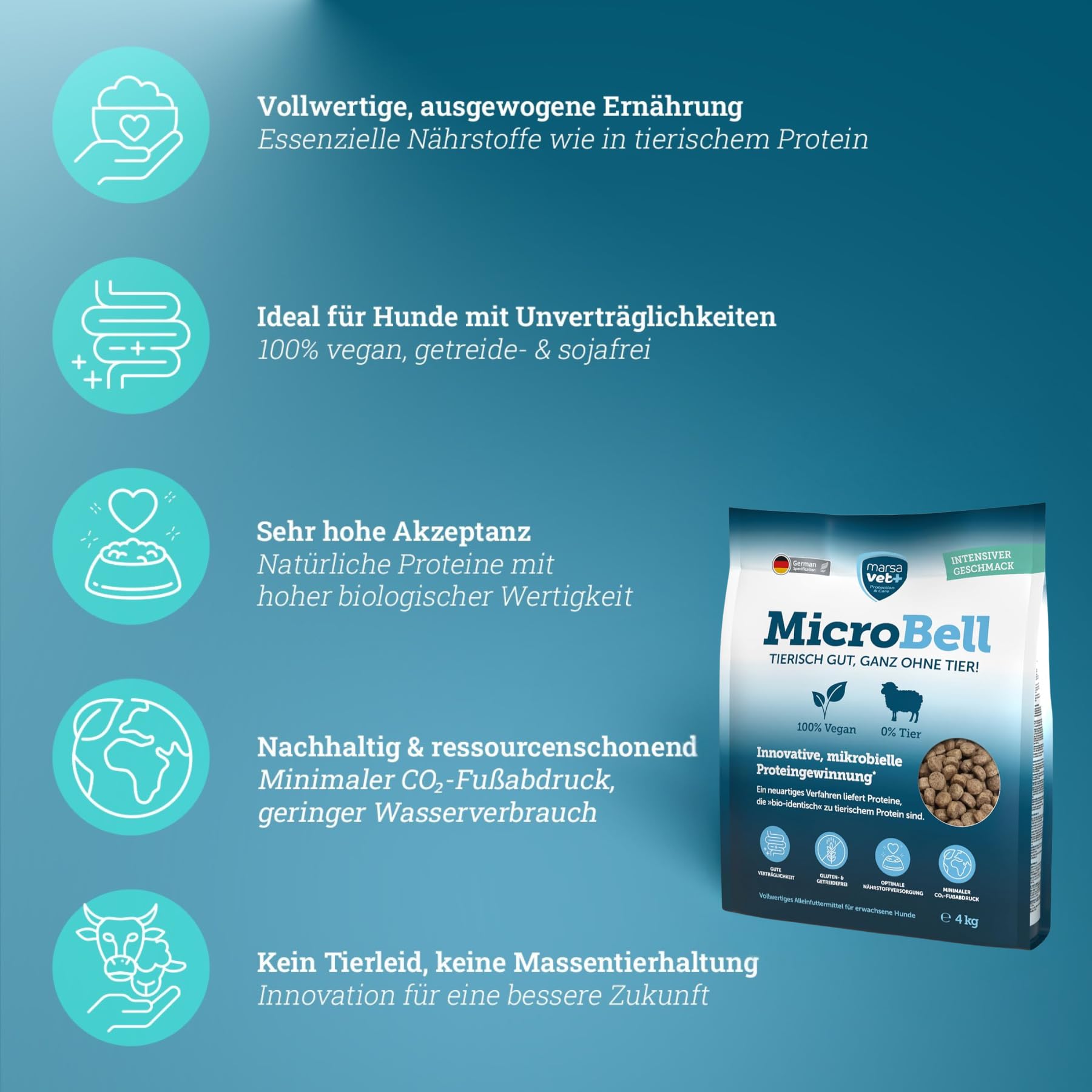 Marsavet MicroBell veganes Hundefutter 4 kg hypoallergen