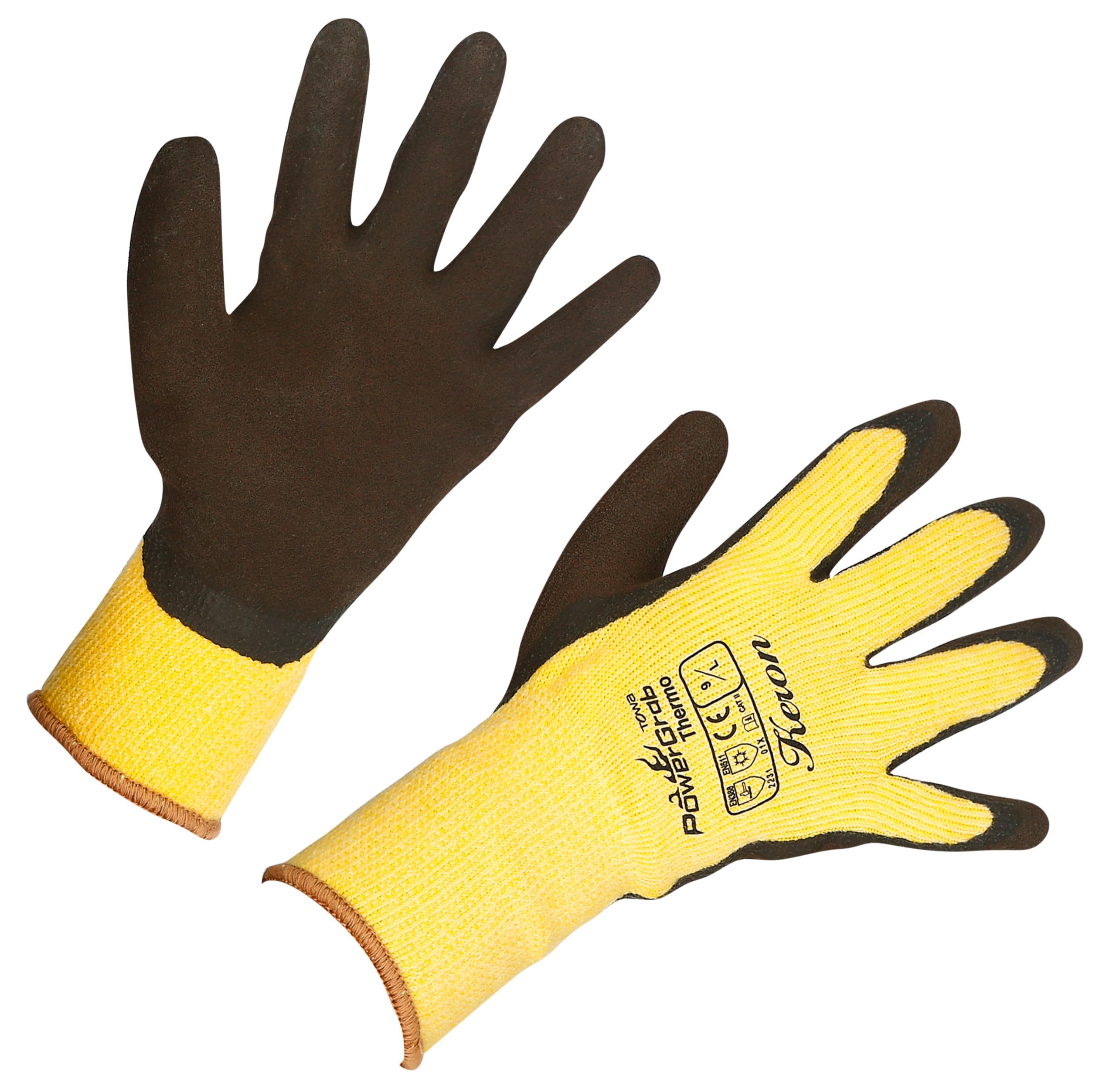 KERBL works PowerGrab Thermo Winterhandschuh Gelb Größe 9/L