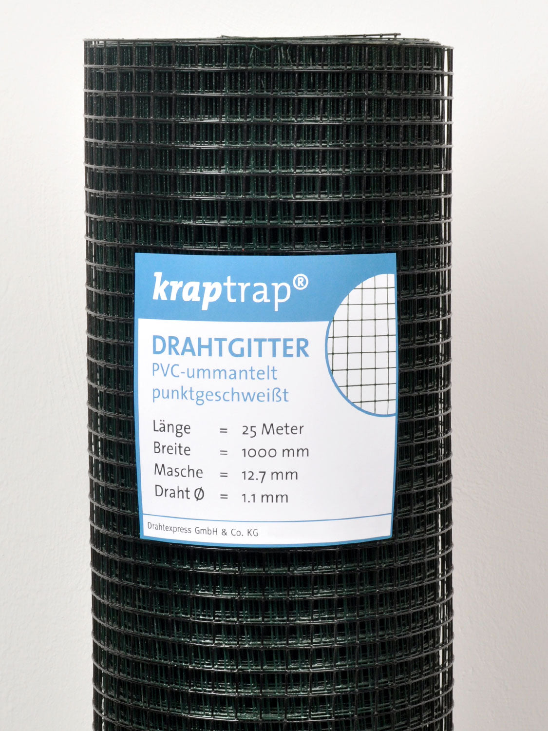 Drahtexpress Volierendraht 12,7 mm Drahtgitter schwarz 25 m