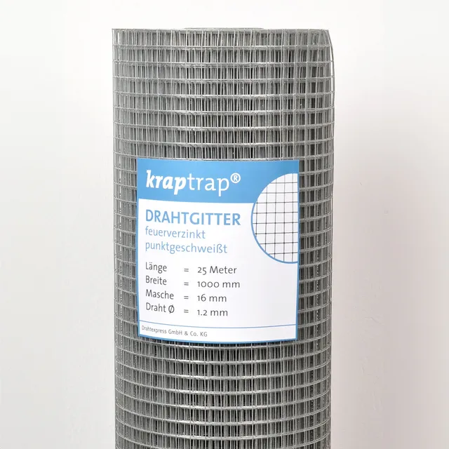 Drahtexpress KrapTrap Volierendraht 16x16mm 25m verzinkt