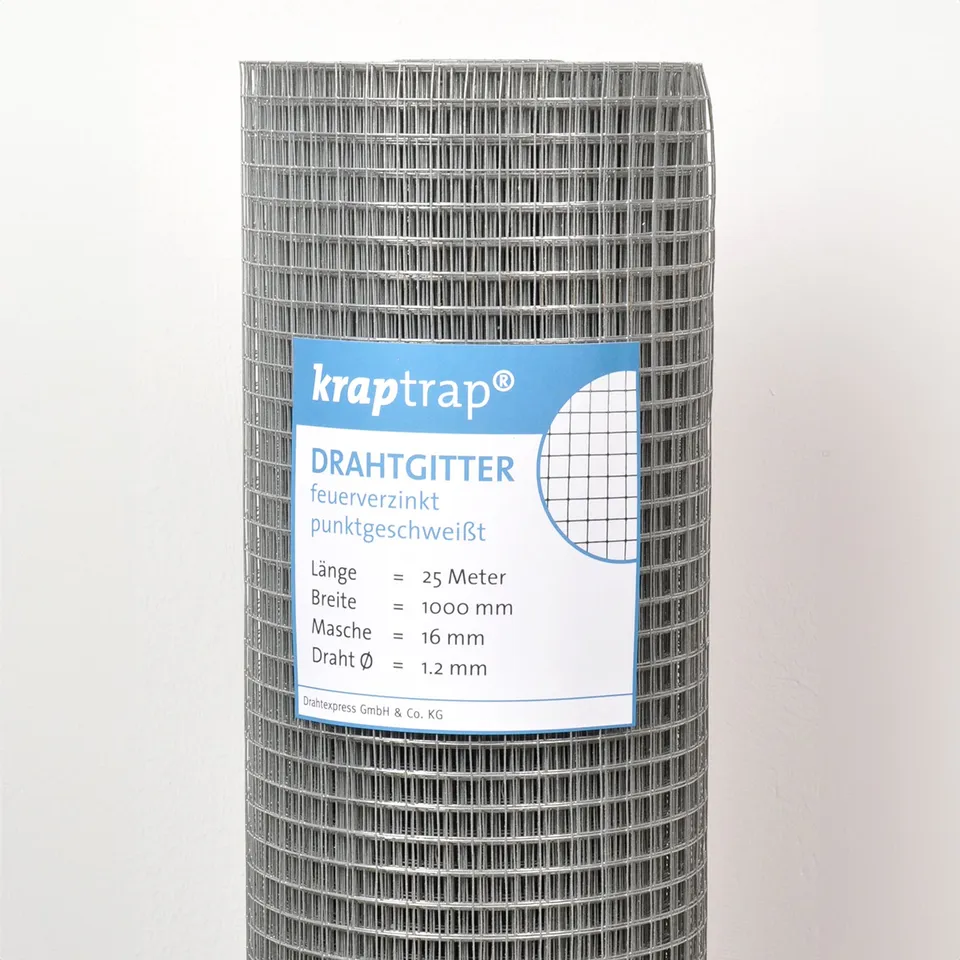 Drahtexpress KrapTrap Volierendraht 16x16mm 25m verzinkt