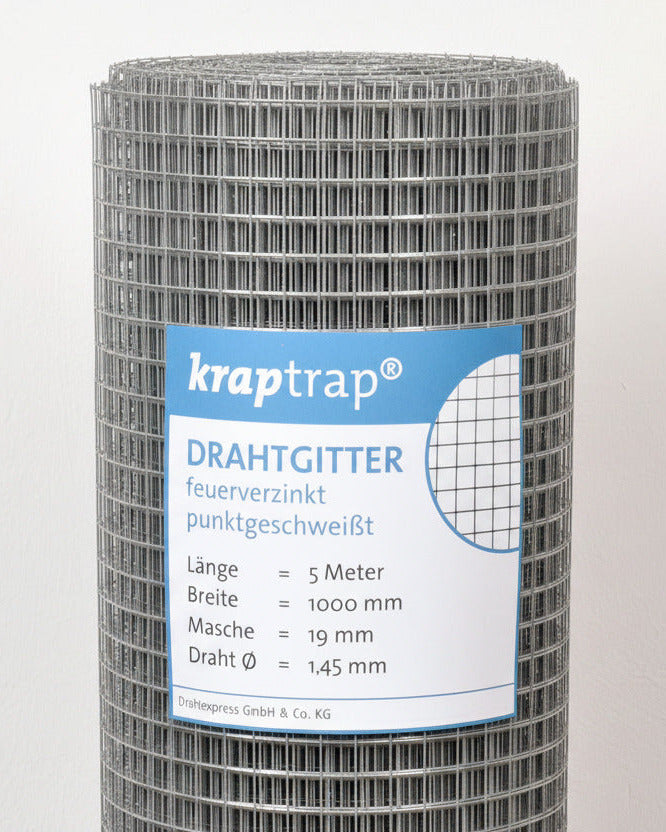 Drahtexpress Volierendraht Drahtgitter 19x19mm 1,45mm 20m