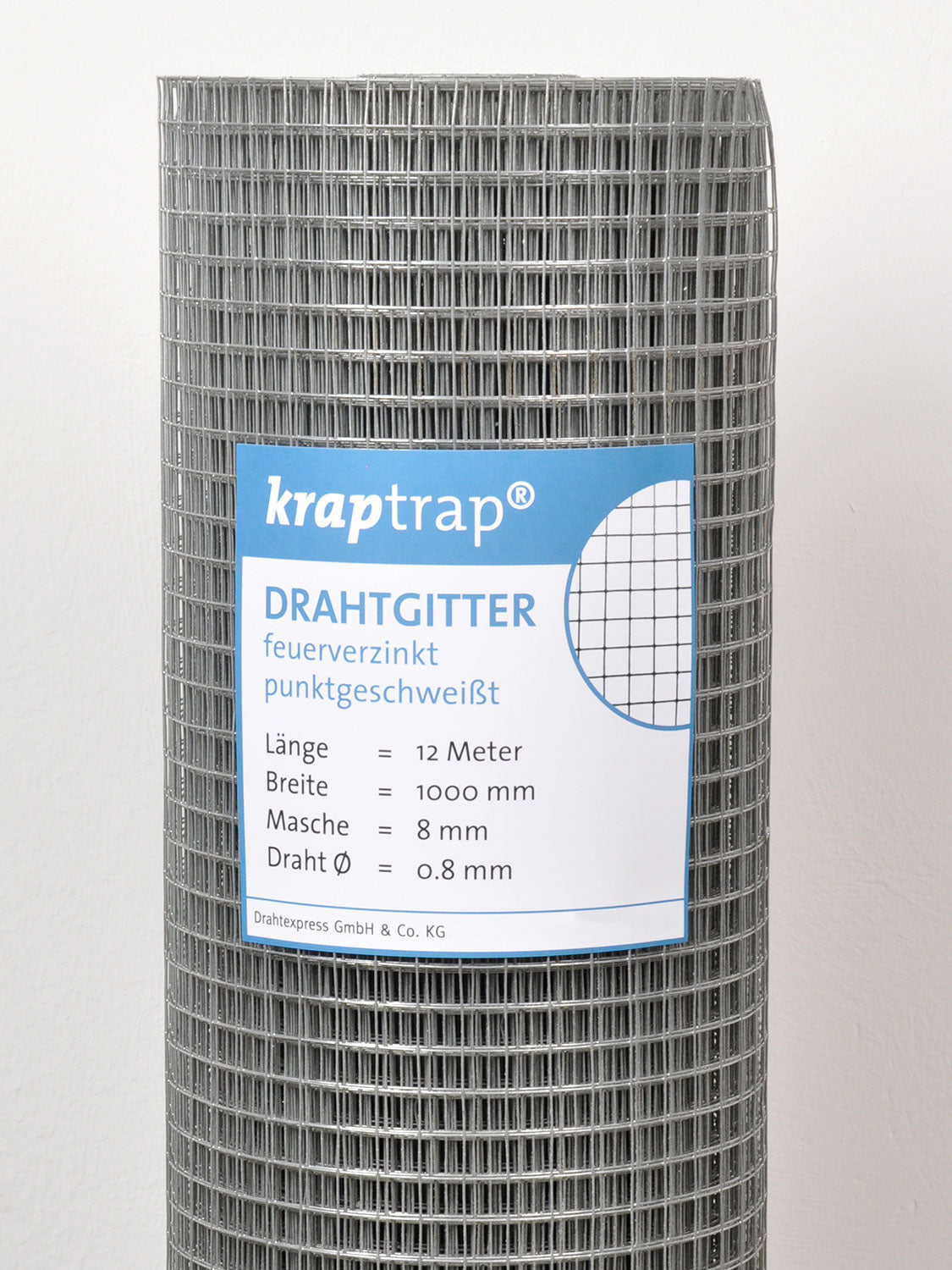 KrapTrap Volierendraht Drahtgitter 8x8 mm 25m Mäusegitter