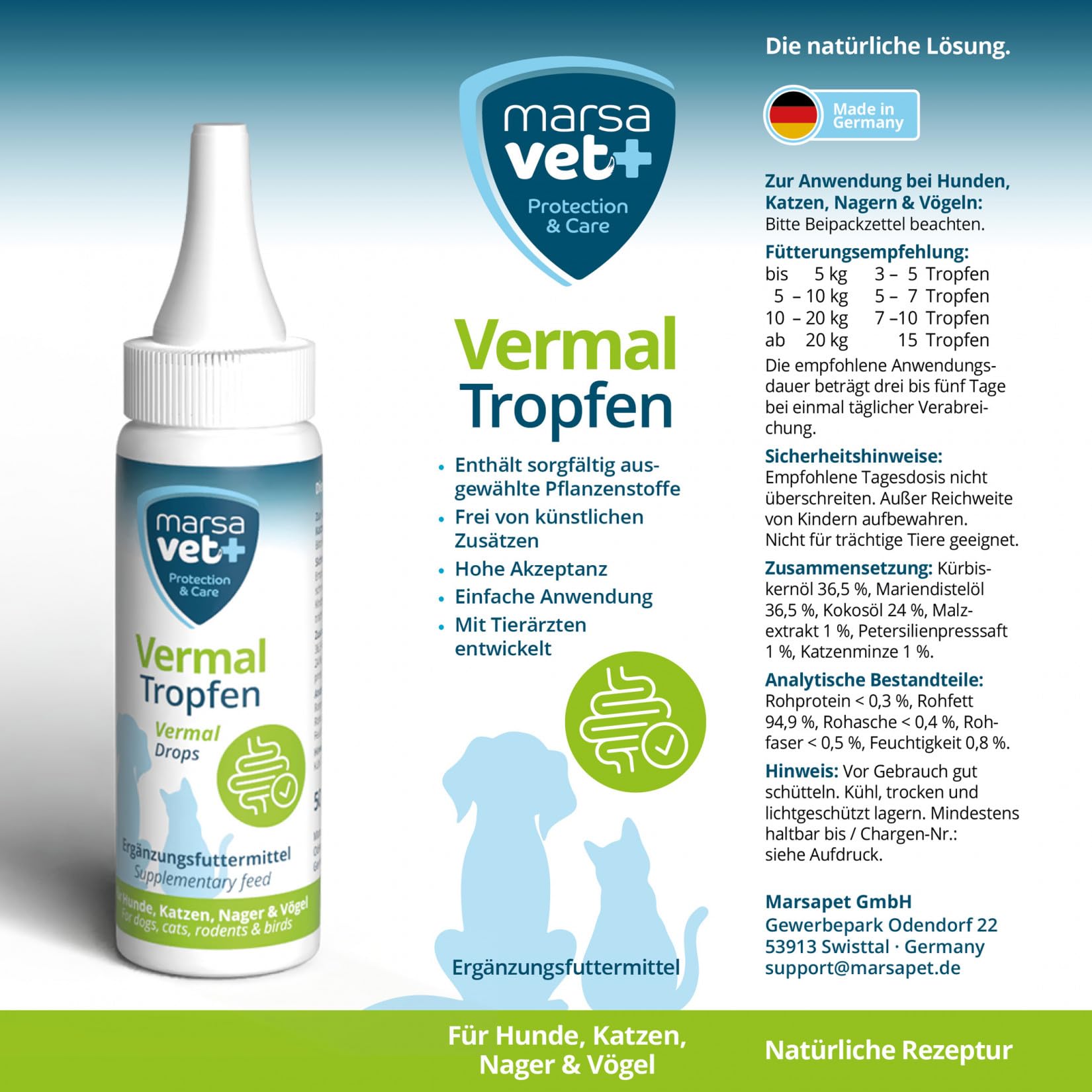 Marsavet Tropfen Vermal Ergänzungsfutter 50 ml