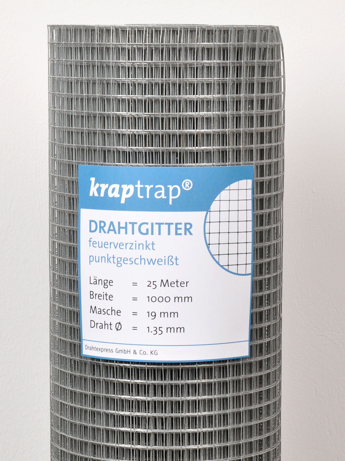 Drahtexpress KrapTrap Volierendraht 19x19mm 25m verzinkt