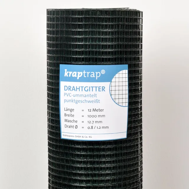 Drahtexpress Volierendraht 12,7 mm Drahtgitter schwarz 25 m