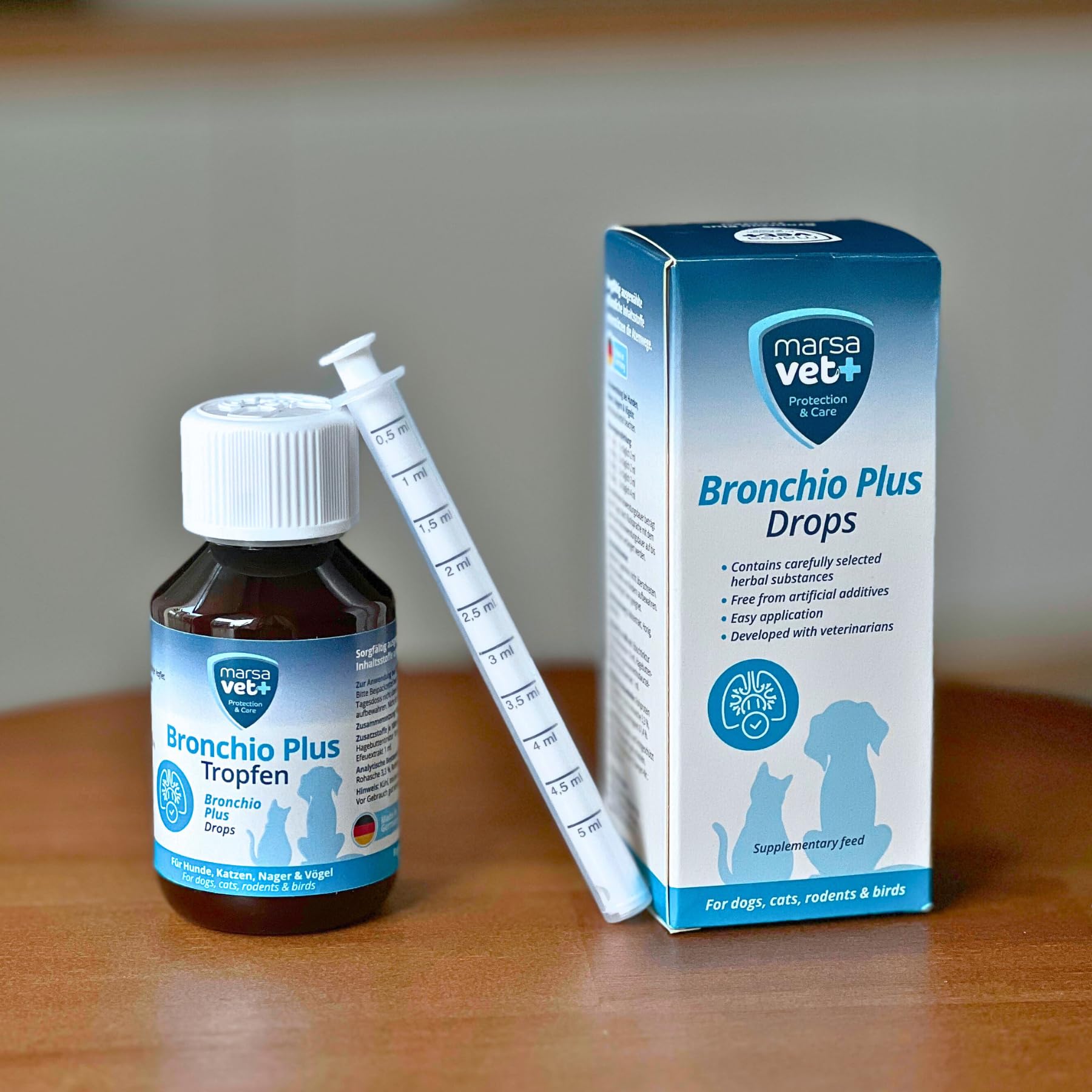 Marsavet Tropfen Bronchio Plus Atemwegs-Tropfen Hund Katze 100 ml