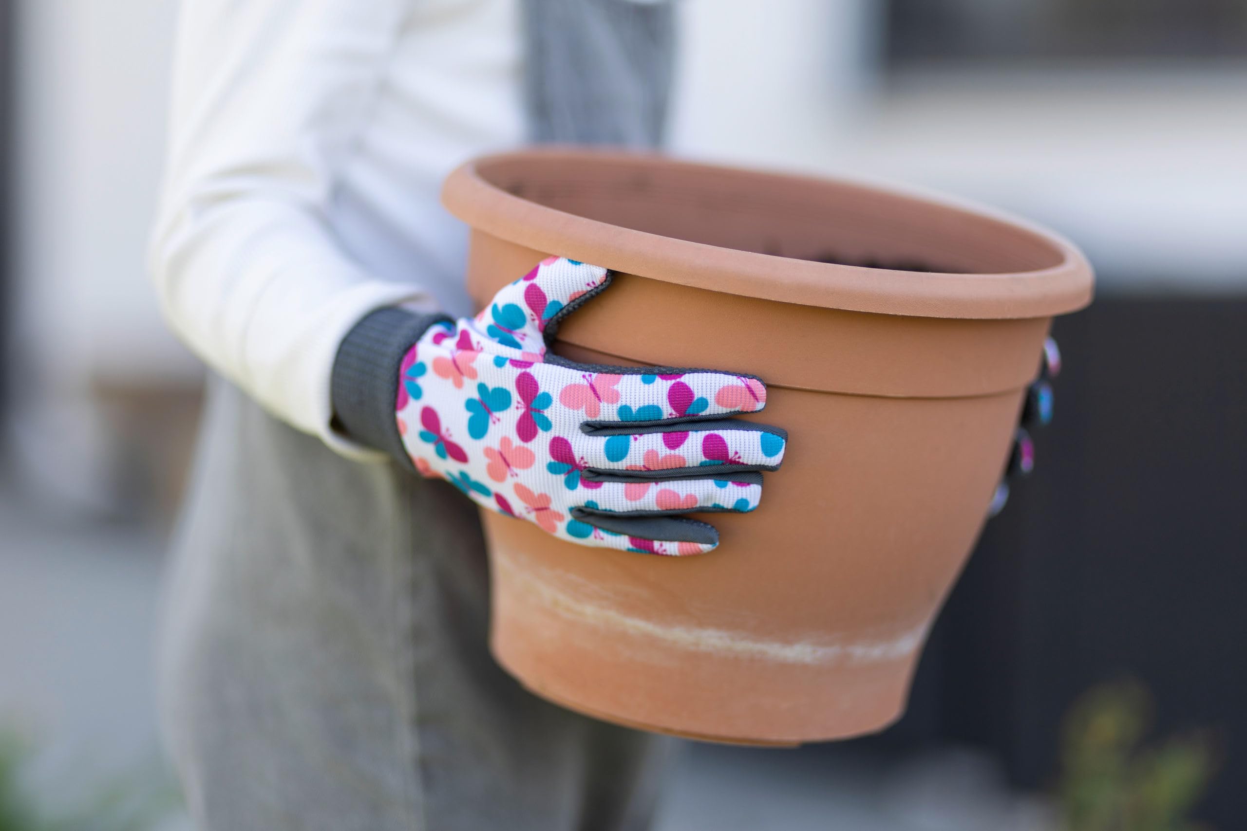 KERBL works Joy Kinderhandschuh 6-8 Jahre Schmetterlinge Garten