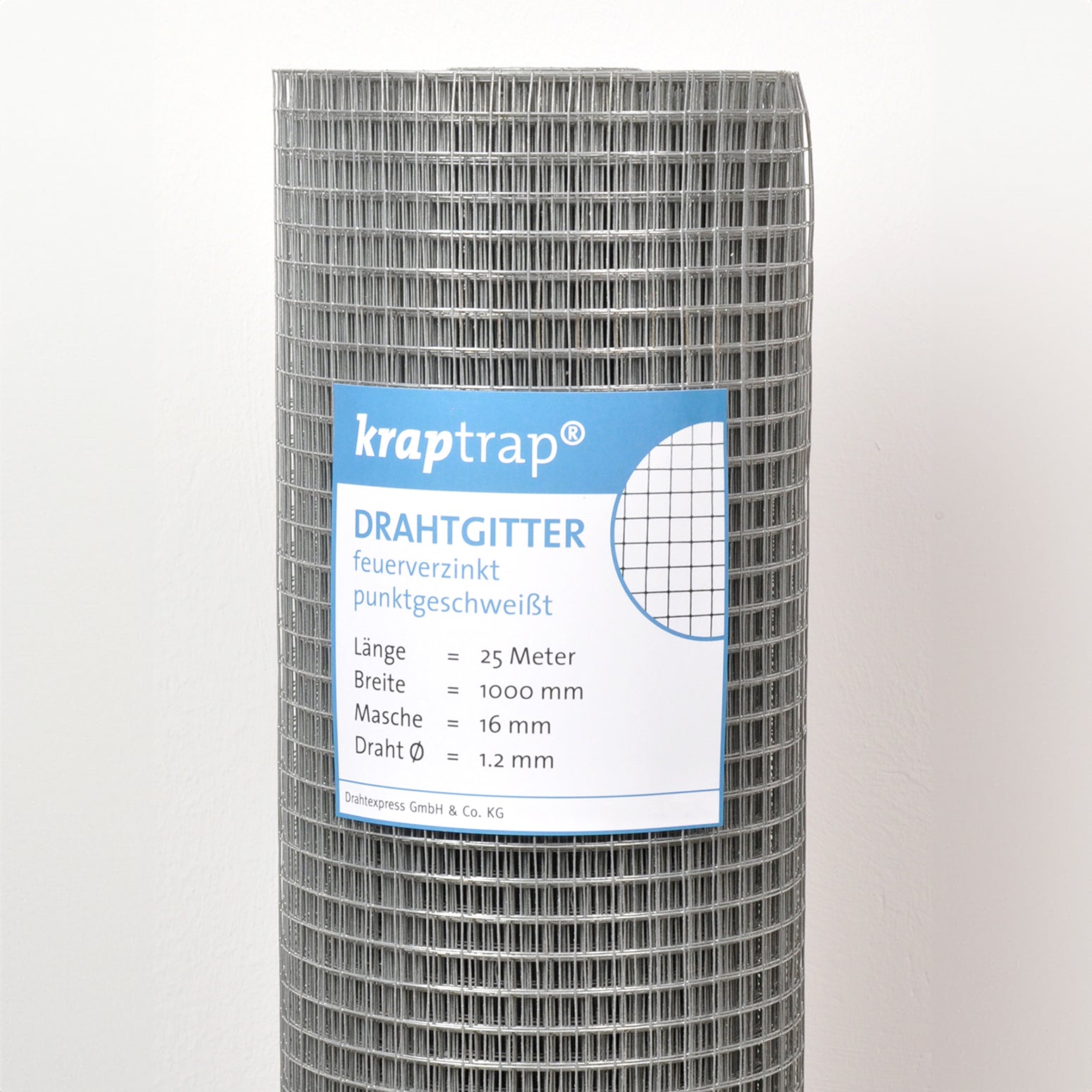 Drahtexpress KrapTrap Volierendraht 16x16mm 25m verzinkt
