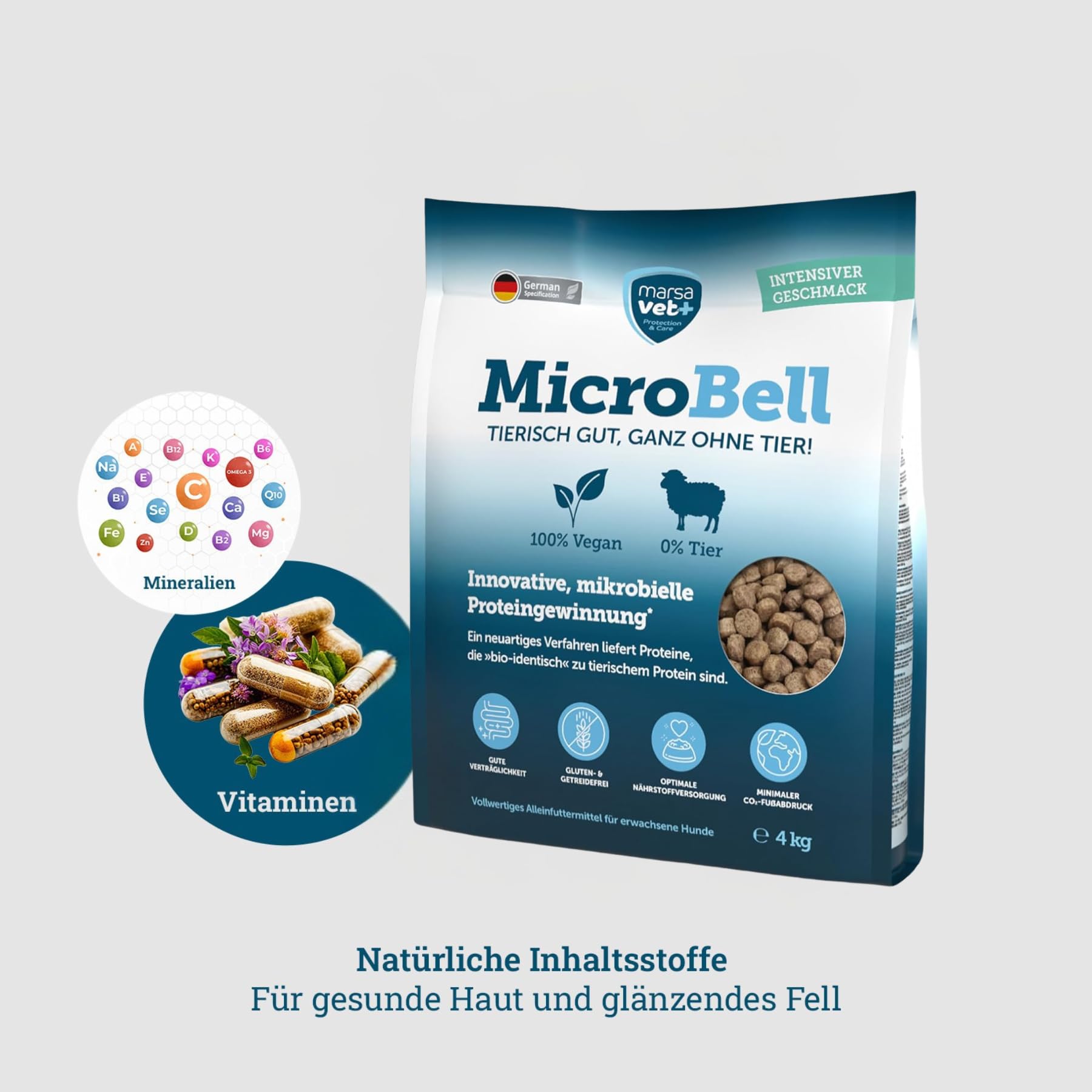 Marsavet MicroBell veganes Hundefutter 4 kg hypoallergen