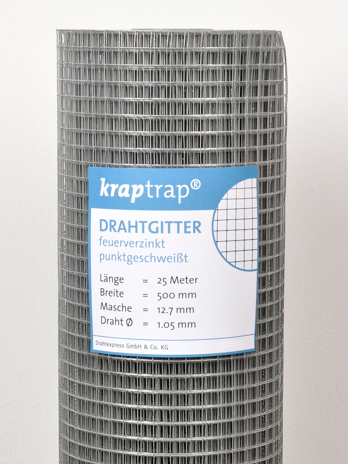 Drahtexpress Volierendraht 12,7x12,7 Drahtgitter 25m 1,05mm