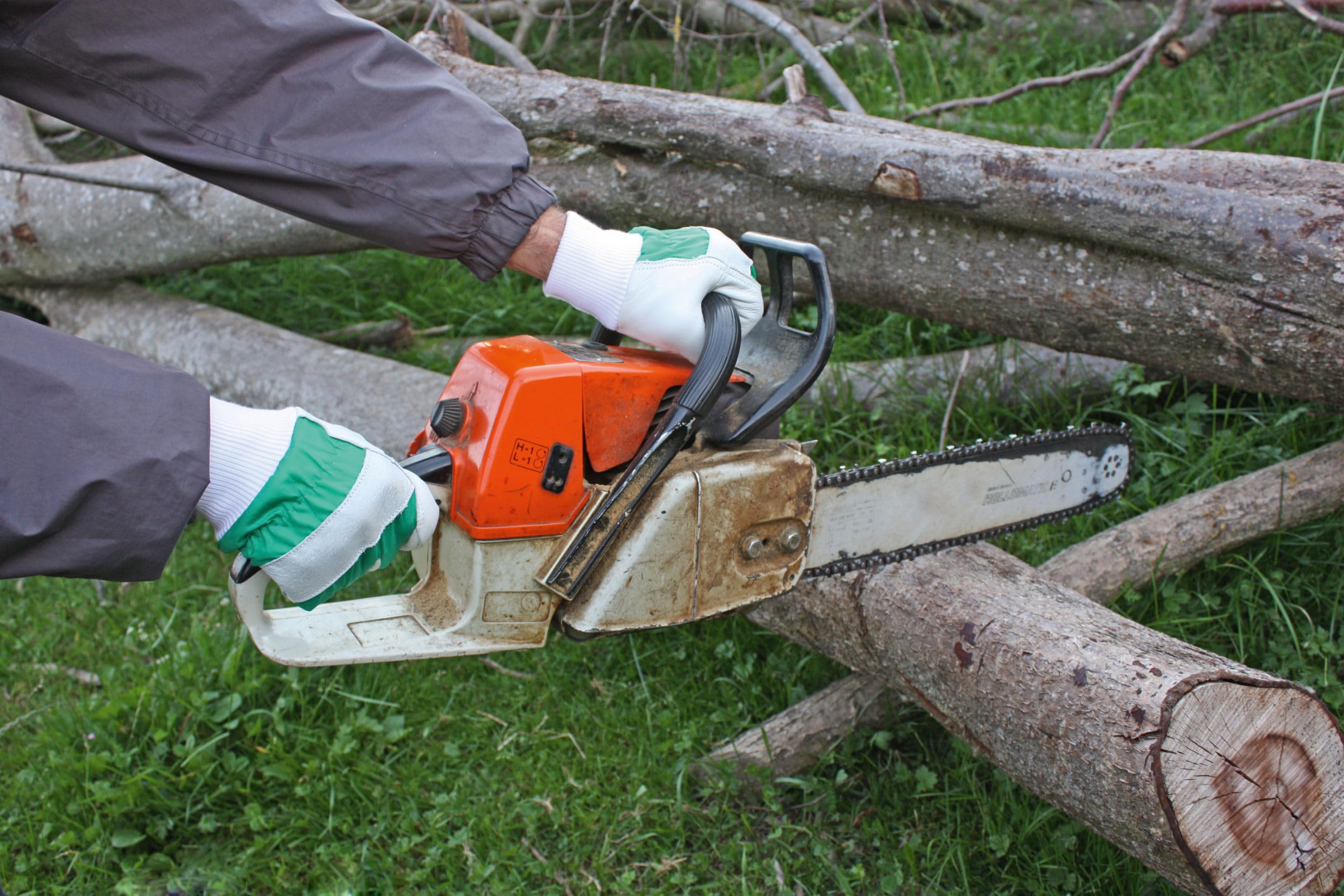 KERBL works Wood II Lederhandschuh L/9 gefüttert