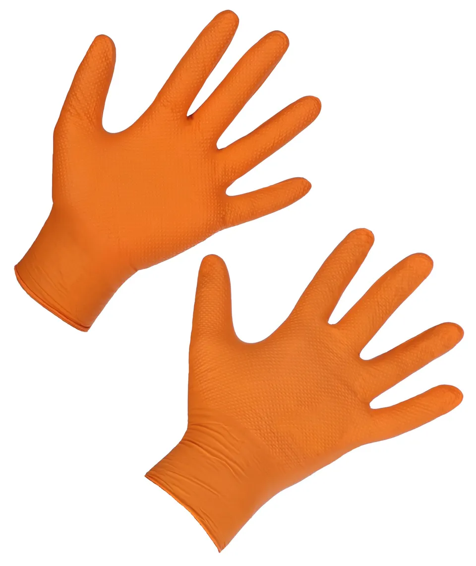 KERBL works X-Grip Einmalhandschuhe Orange 50 Stück Nitril