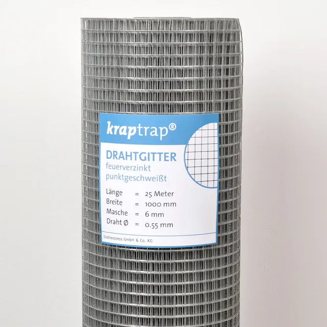 Drahtexpress Volierendraht 6x6 Drahtgitter 25m 0,55mm
