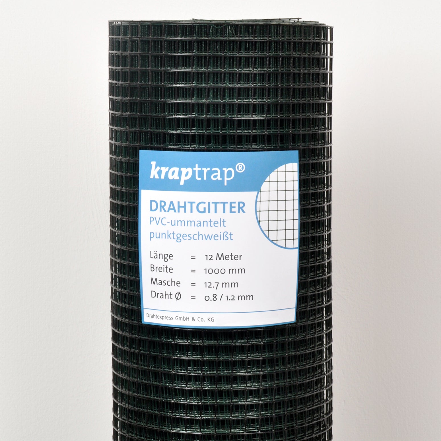Drahtexpress Volierendraht 12,7 mm Drahtgitter schwarz 25 m