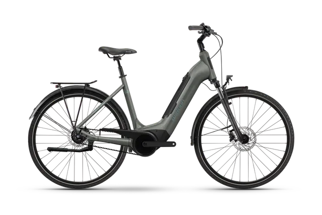 Winora Tria R8 City E-Bike steeple grey Riemen 8-Gang