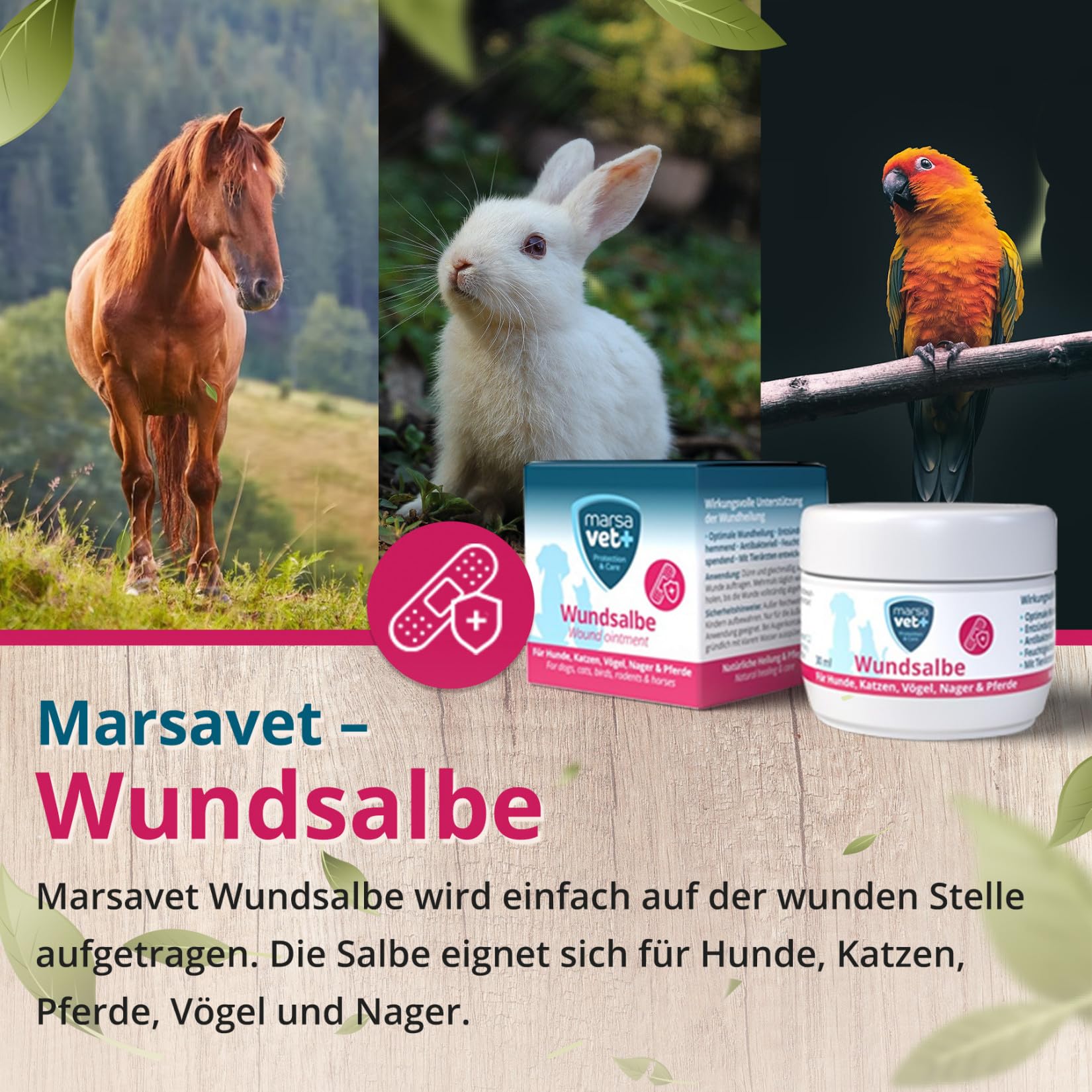 Marsavet Wundsalbe Wundsalbe Hund Katze Pferd Zink Propolis 30 ml