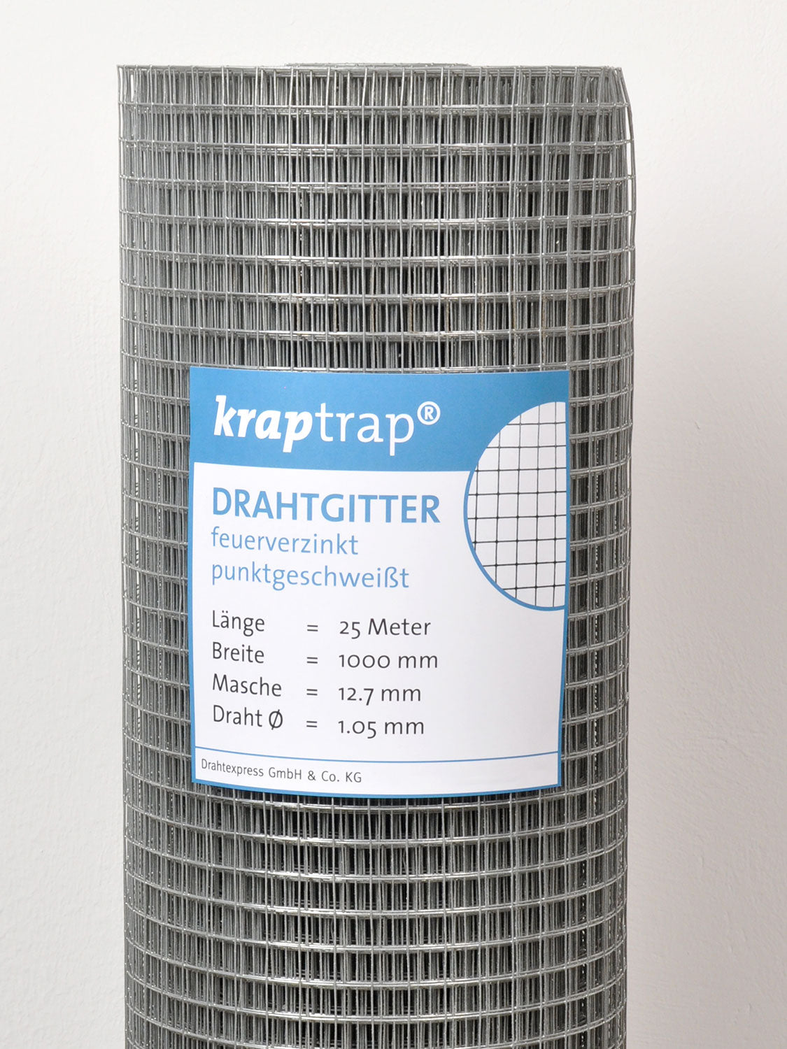 Drahtexpress Volierendraht 12,7x12,7mm Drahtgitter 25m feuerverzinkt